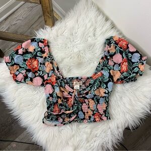 BOG Collective Floral Smocked Women's Top XS